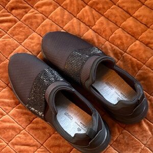 Clarks Black Slip-On Athletic Shoes